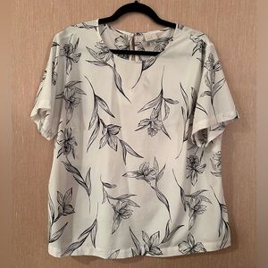 A New Day white floral blouse